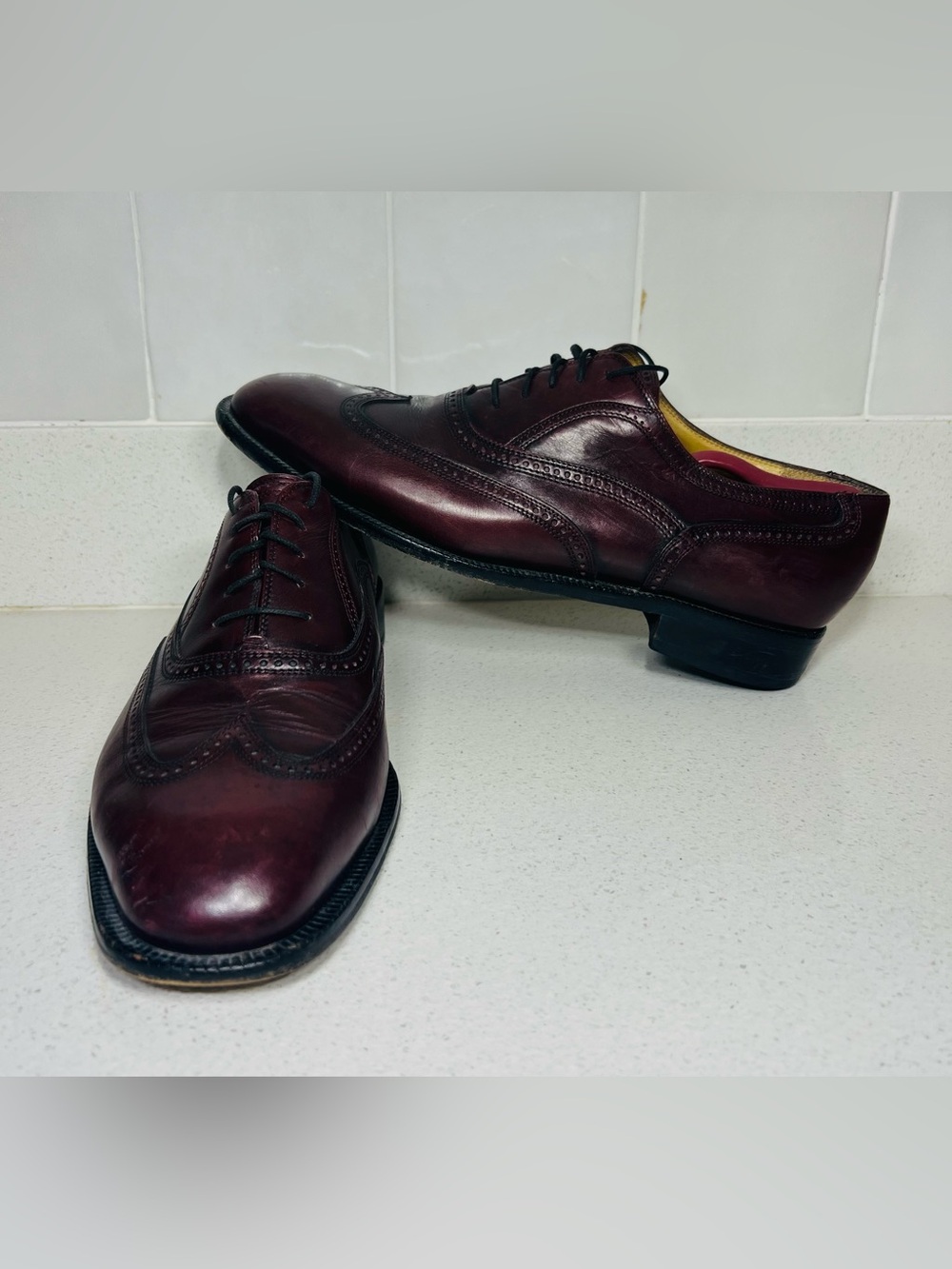 Carlo Bianchi Italian Leather Wingtip Oxfords 11.5